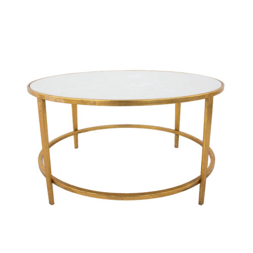 Augustine Gold Round Coffee Table- Celline Home