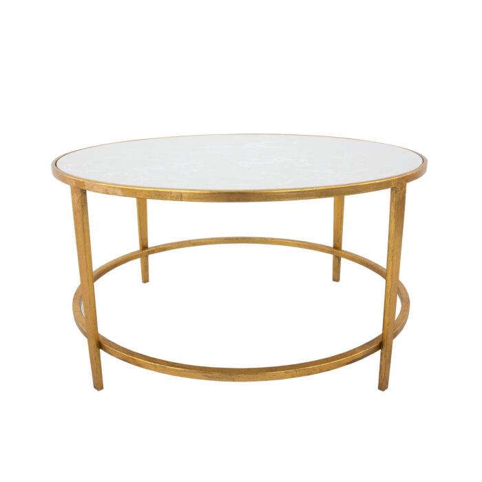 Augustine Gold Round Coffee Table- Celline Home