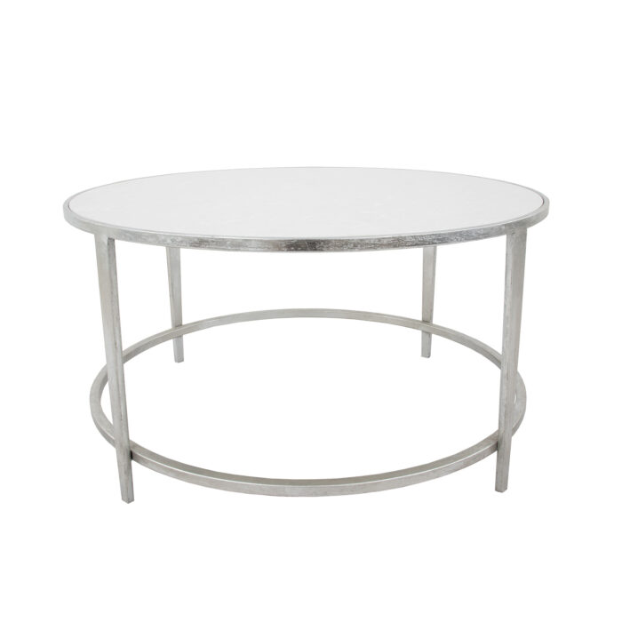 Augustine Silver Round Coffee Table- Celline Home