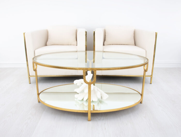 Blanca Oval Gold Coffee Table - Image 7