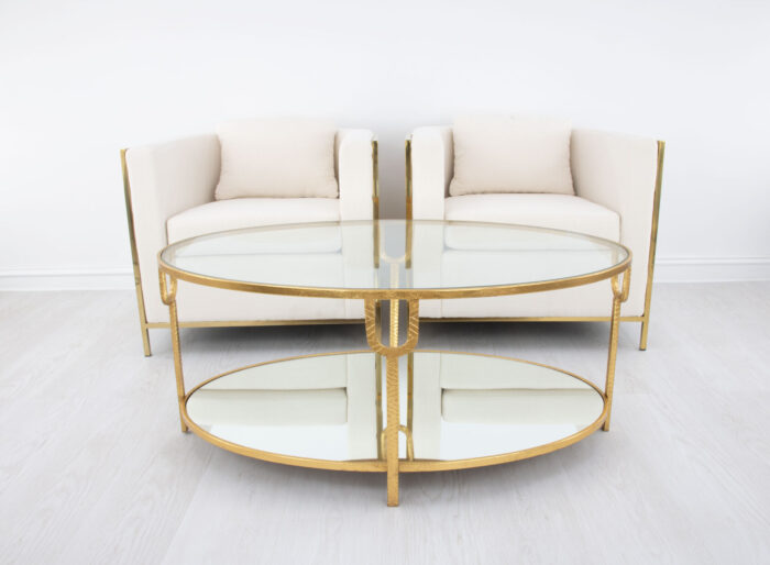 Blanca Oval Gold Coffee Table - Image 6