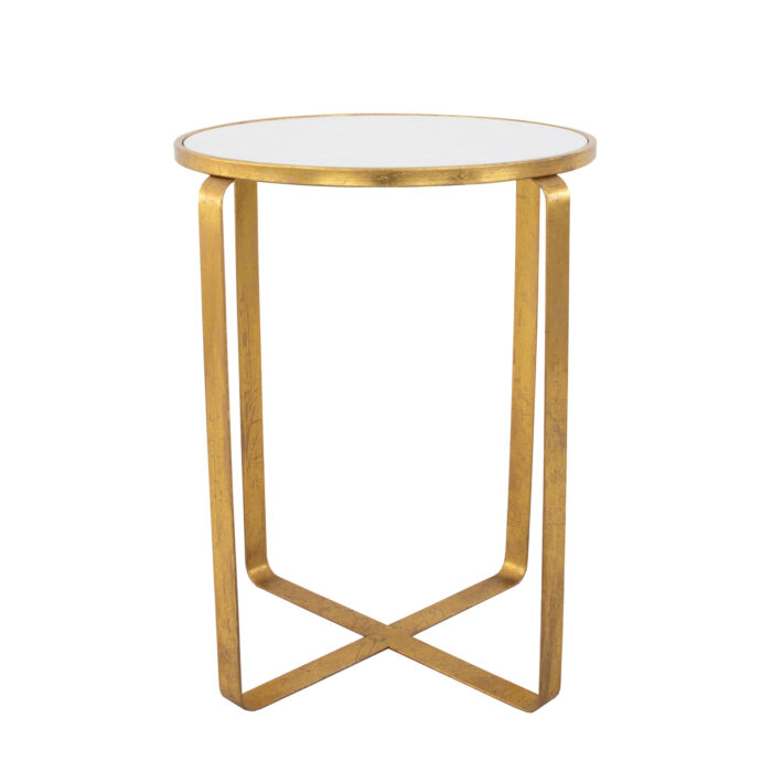 Dona Gold Stone Top Side Table- Celline Home