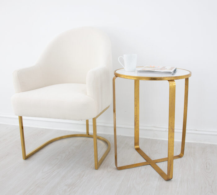 Dona Gold Stone Top Side Table - Image 7