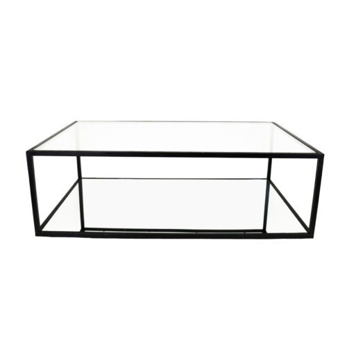 Emily 2 Shelves Black Coffee Table- Celline Home