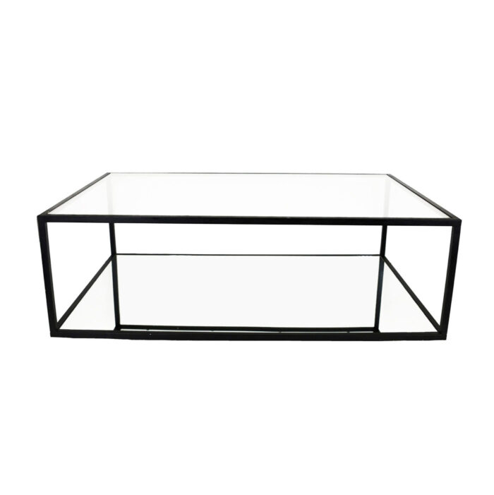 Emily 2 Shelves Black Coffee Table- Celline Home