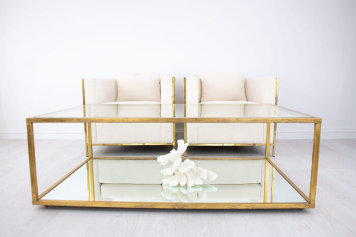 Emily 2 Shelves Gold Coffee Table - Image 7