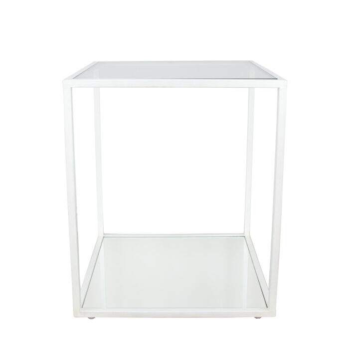 Emily White 2 Shelves Side Table