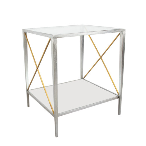 Gemma Silver Leaf Side Table- Celline Home