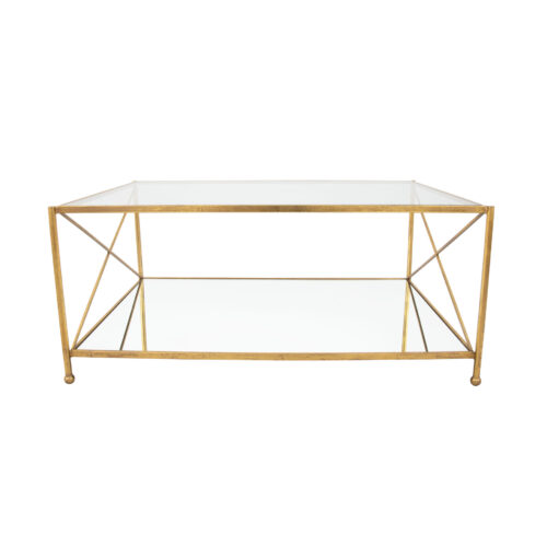 Iris Gold 2 Shelves Coffee Table- Celline Home