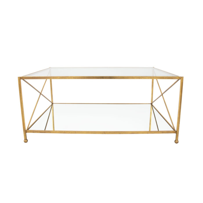 Iris Gold 2 Shelves Coffee Table- Celline Home