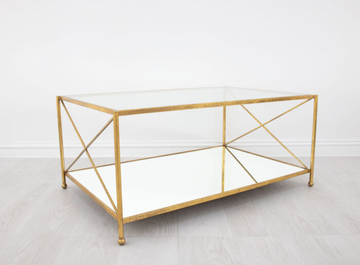 Iris Gold 2 Shelves Coffee Table - Image 2