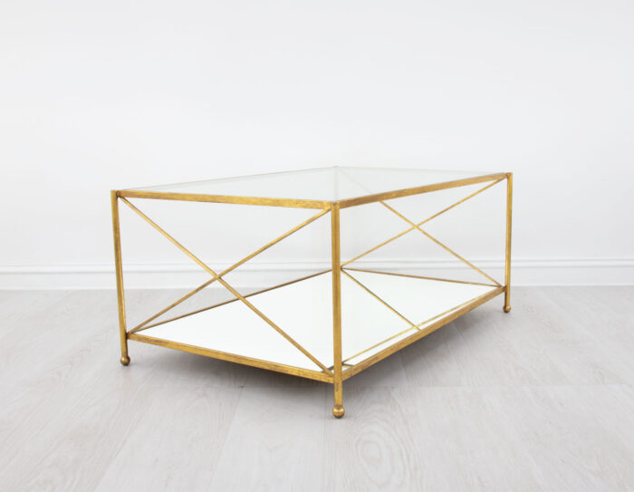 Iris Gold 2 Shelves Coffee Table - Image 3