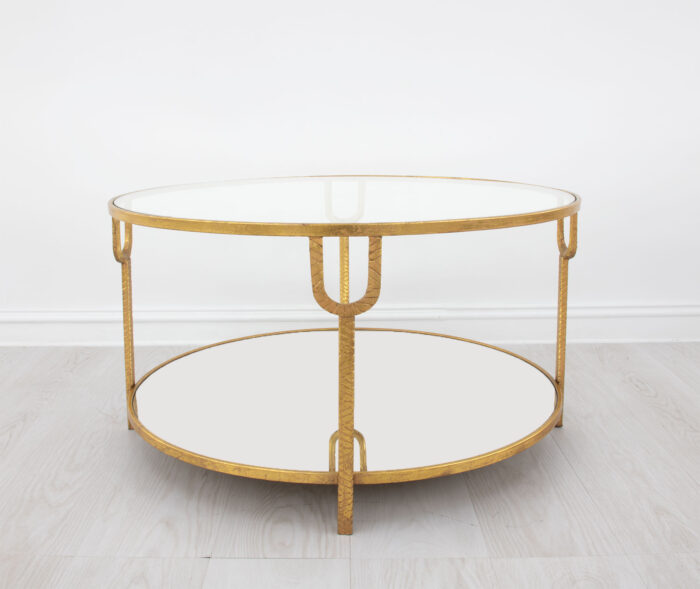 Khloe Gold Leaf Round Coffee Table - Image 3