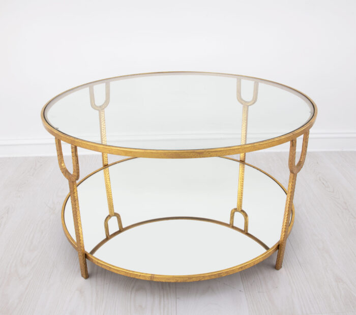 Khloe Gold Leaf Round Coffee Table - Image 4