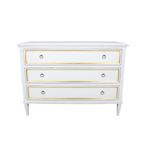 Lauren White and Gold Chest- Celline Home