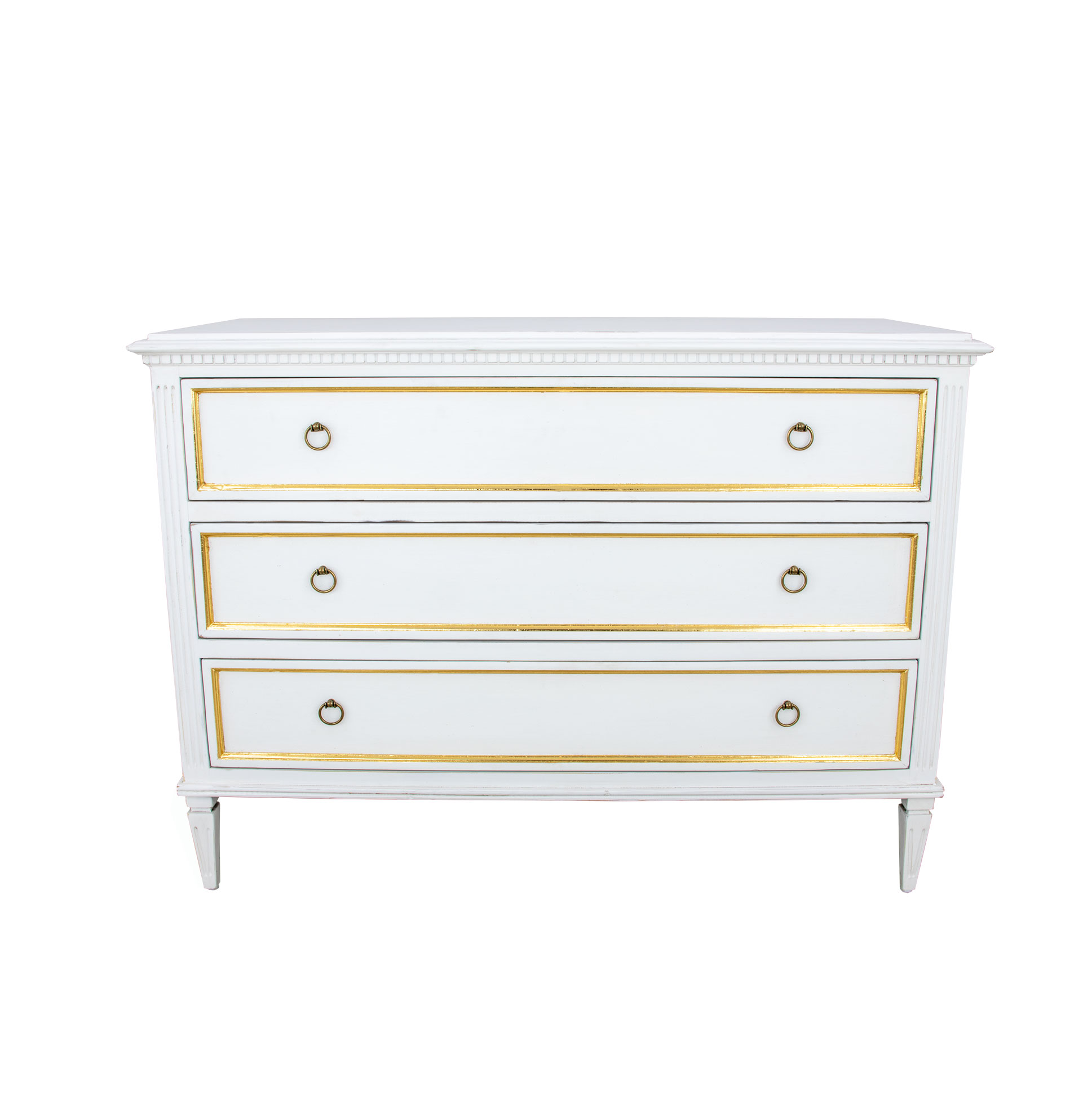 Lauren White and Gold Chest- Celline Home