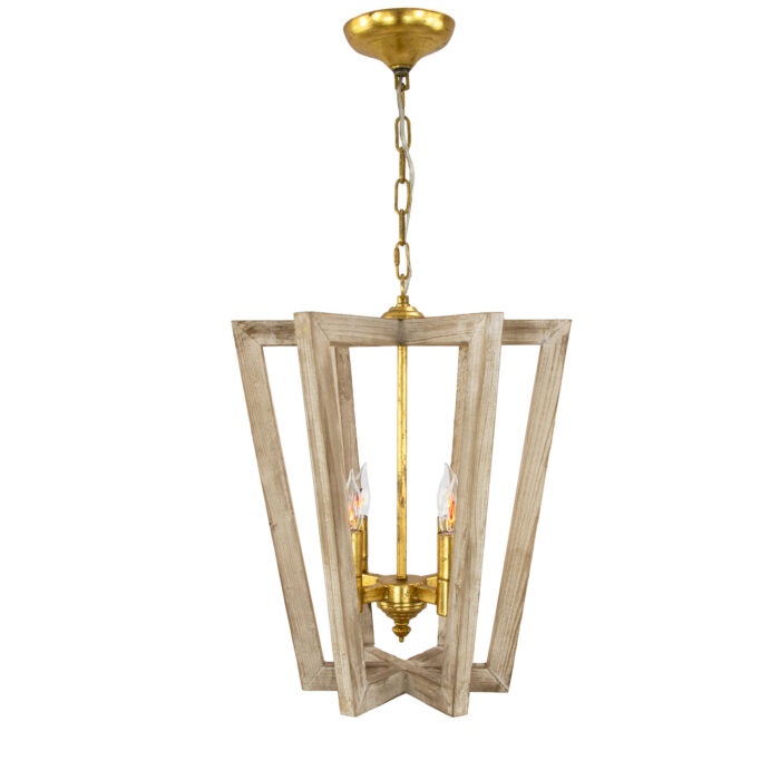 Lea Natural Oak Small Chandelier- Celline Home