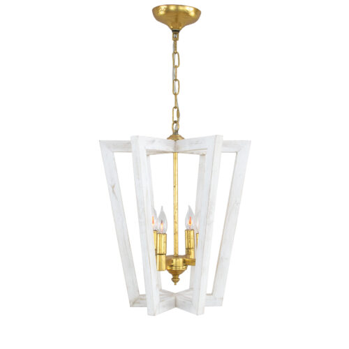 Lea White Oak Small Chandelier- Celline Home