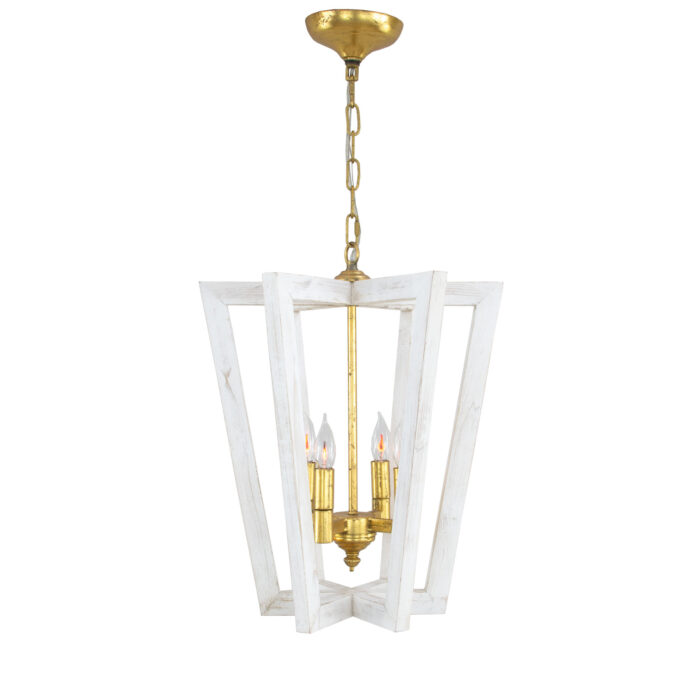 Lea White Oak Small Chandelier- Celline Home