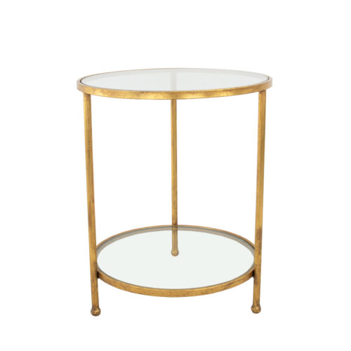 Lilia Gold Round Side Table- Celline Home