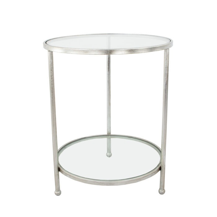 Lilia Silver Round Side Table- Celline Home