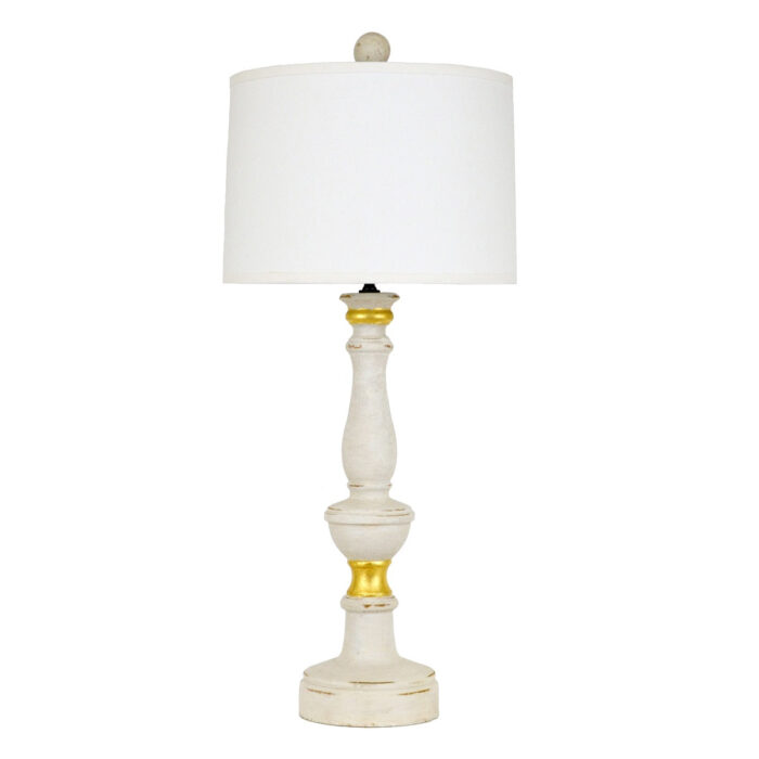 Lucian White Wood Table Lamp - Image 2