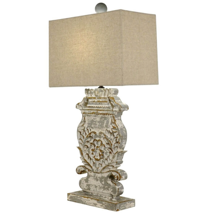 Lyle Carved Wood Table Lamp - Image 2