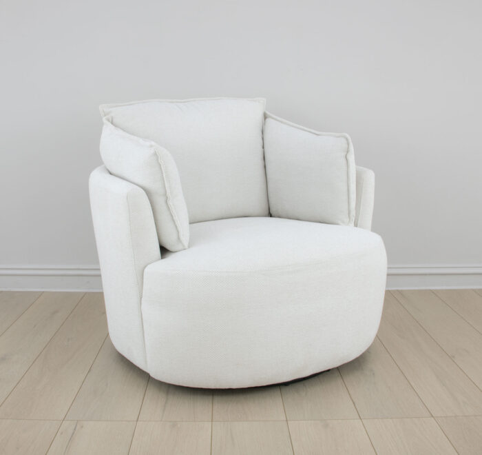 Maya Swivel Armchair Beige - Image 4