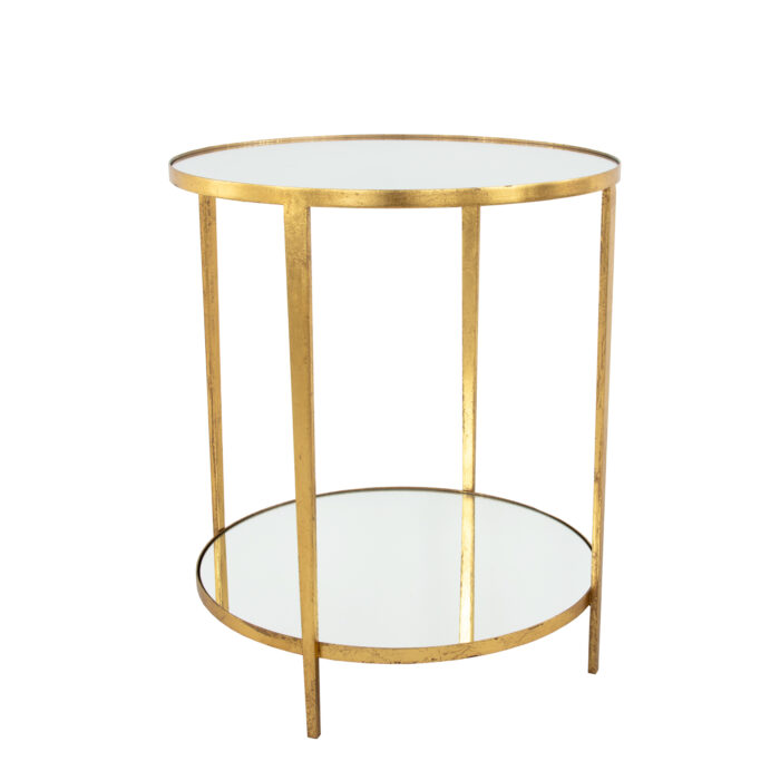 Mae Gold 2 Shelves Side Table- Celline Home