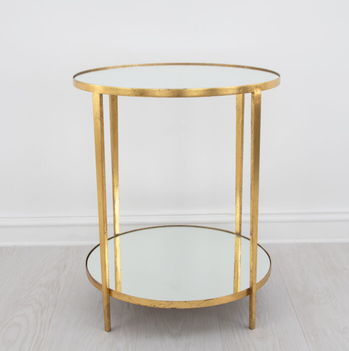 Mae Gold 2 Shelves Side Table - Image 2