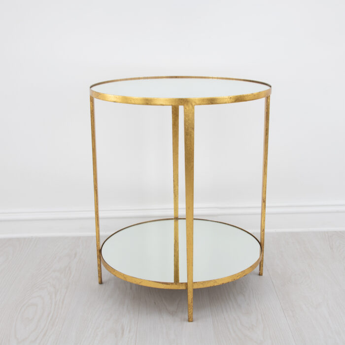 Mae Gold 2 Shelves Side Table - Image 3