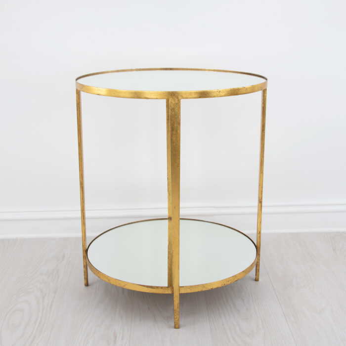 Mae Gold 2 Shelves Side Table - Image 4