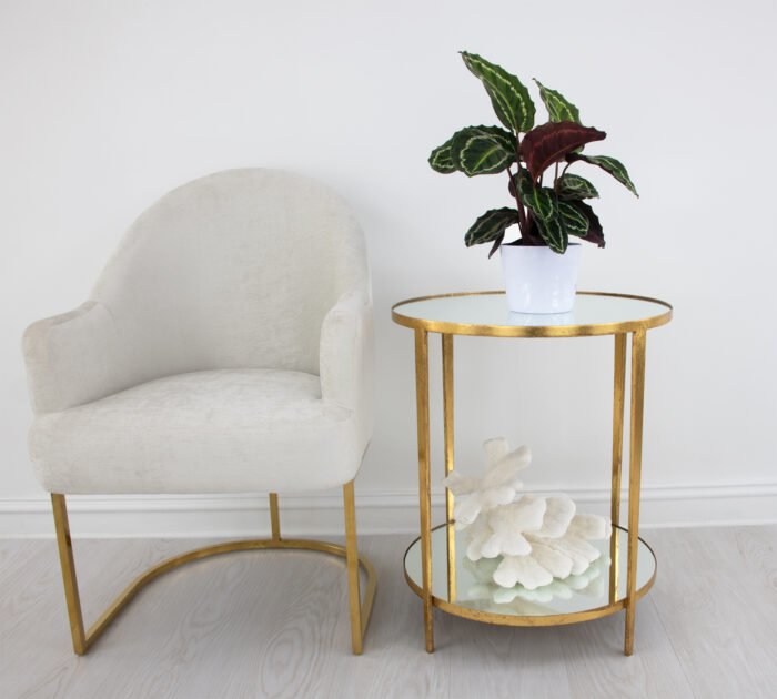 Mae Gold 2 Shelves Side Table - Image 8