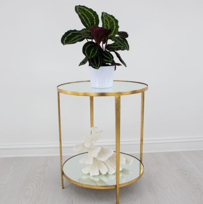 Mae Gold 2 Shelves Side Table - Image 9