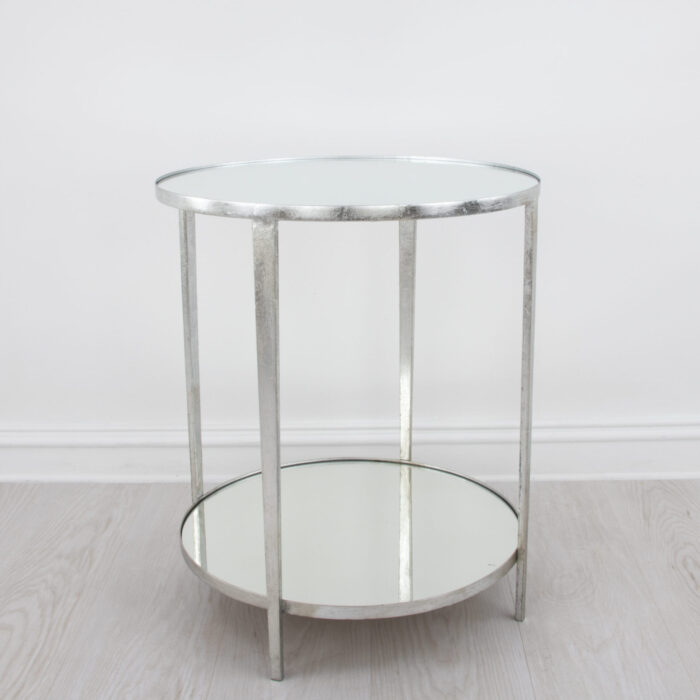 Mae Silver 2 Shelves Side Table - Image 4