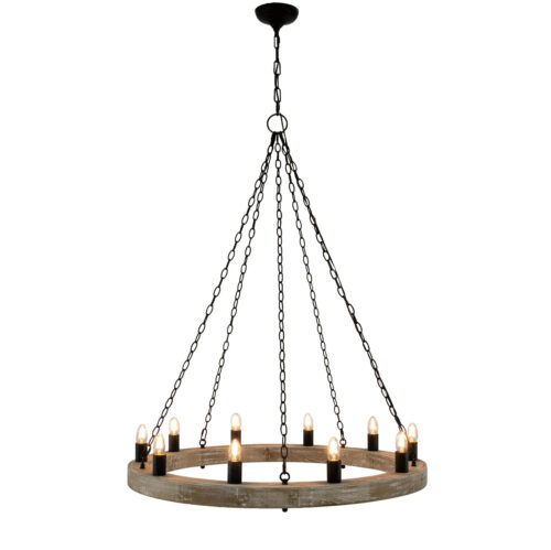 Malo Natural Oak Chandelier- Celline Home