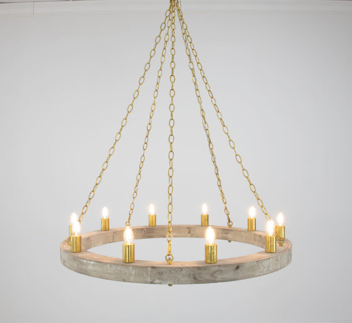 Malo Natural Oak & Gold Chandelier - Image 2