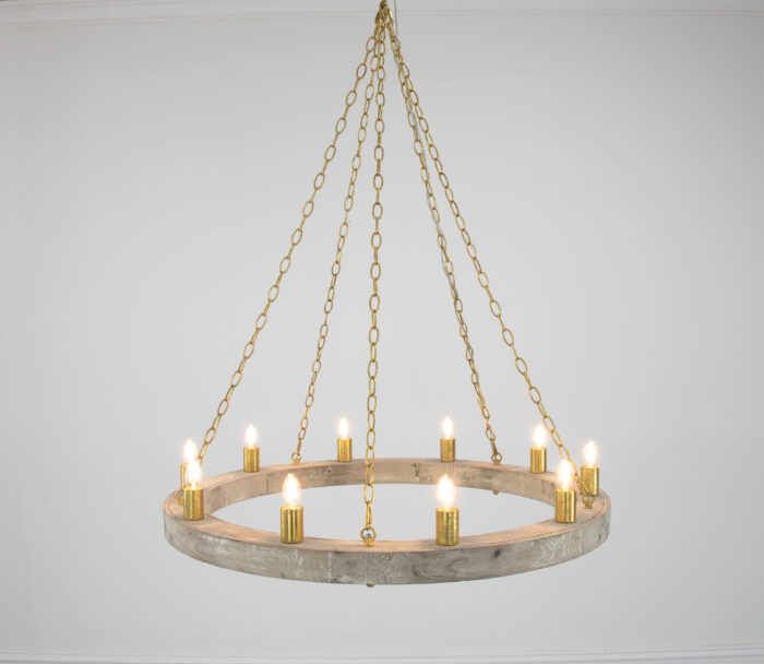 Malo Natural Oak & Gold Chandelier - Image 4