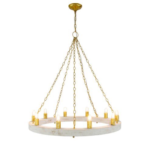 Malo White & Gold Chandelier- Celline Home