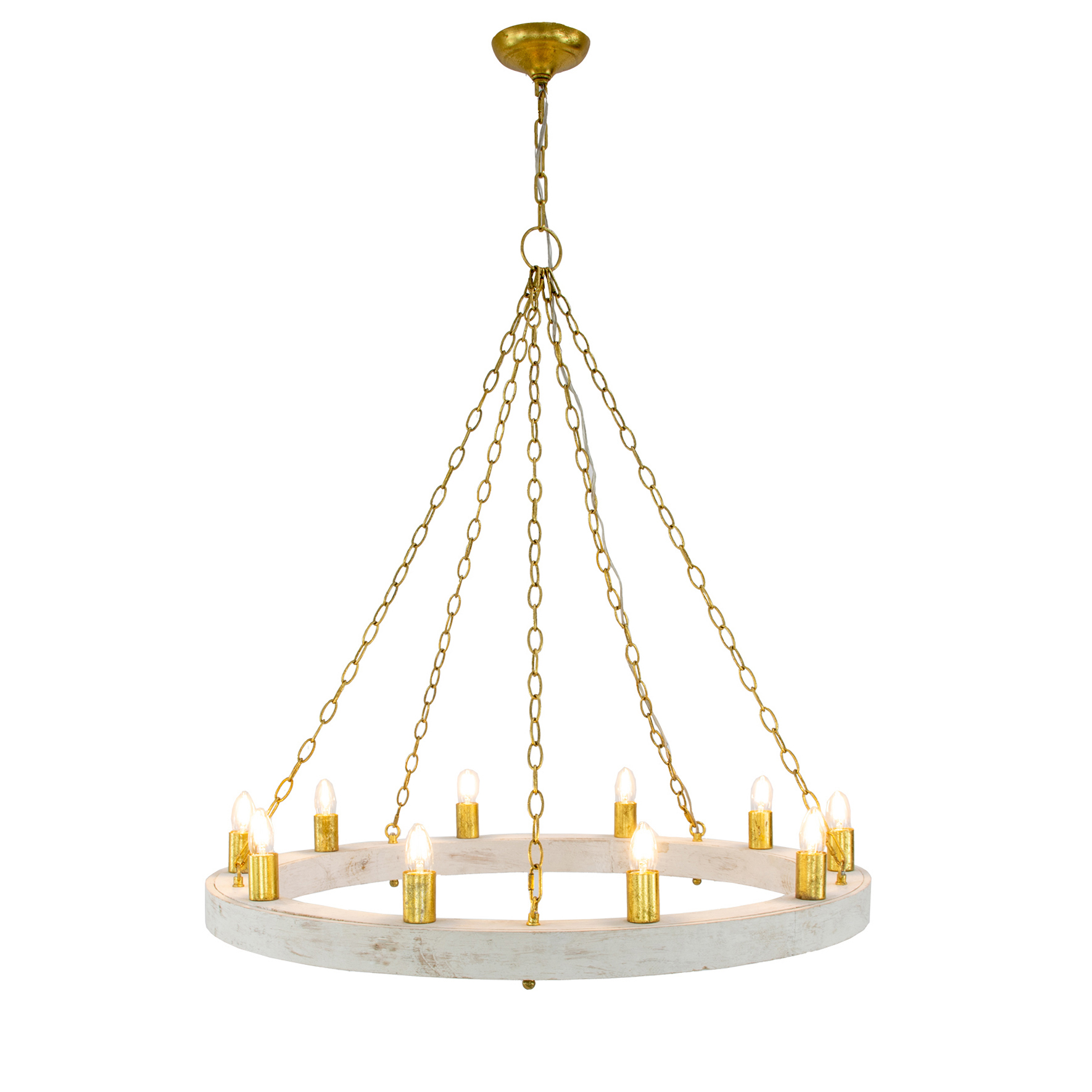 Malo White & Gold Chandelier- Celline Home