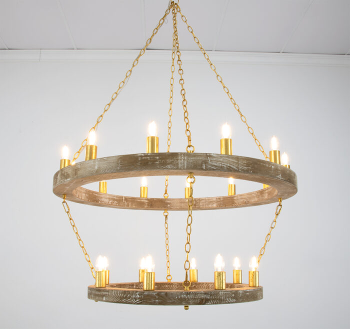 Maloz Natural Oak & Gold Chandelier - Image 6