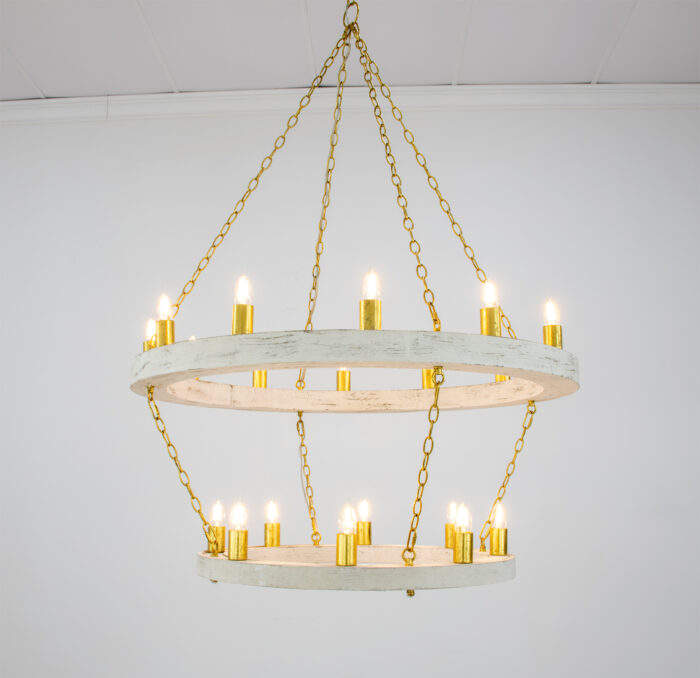 Maloz White & Gold Chandelier - Image 3