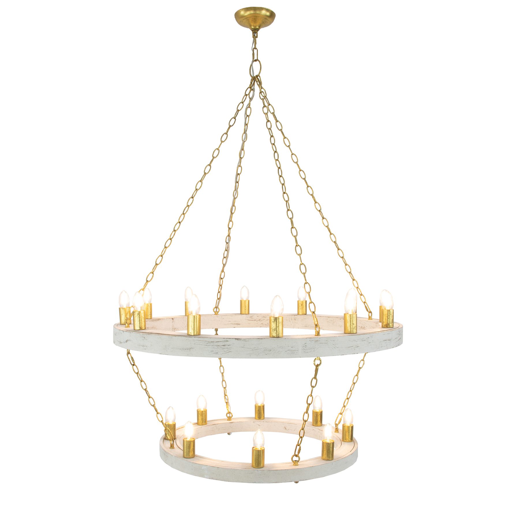 Maloz White & Gold Chandelier- Celline Home