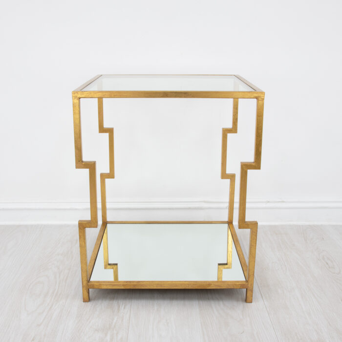 Martha 2 Shelves Gold End Table - Image 2