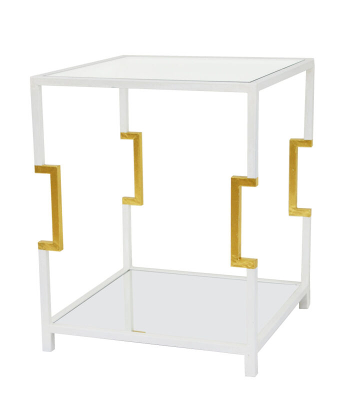 Martha White and Gold Side Table - Image 2