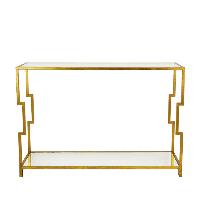 Martin 2 Shelves Gold Console Table