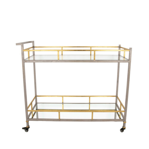 Melody Champagne & Gold Serving Cart- Celline Home