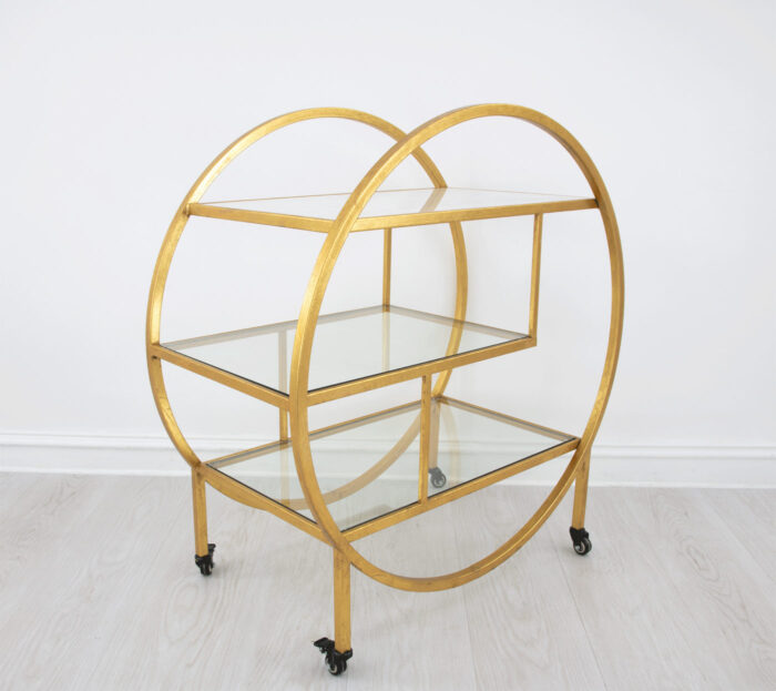 Milo Round Gold Bar Cart - Image 3