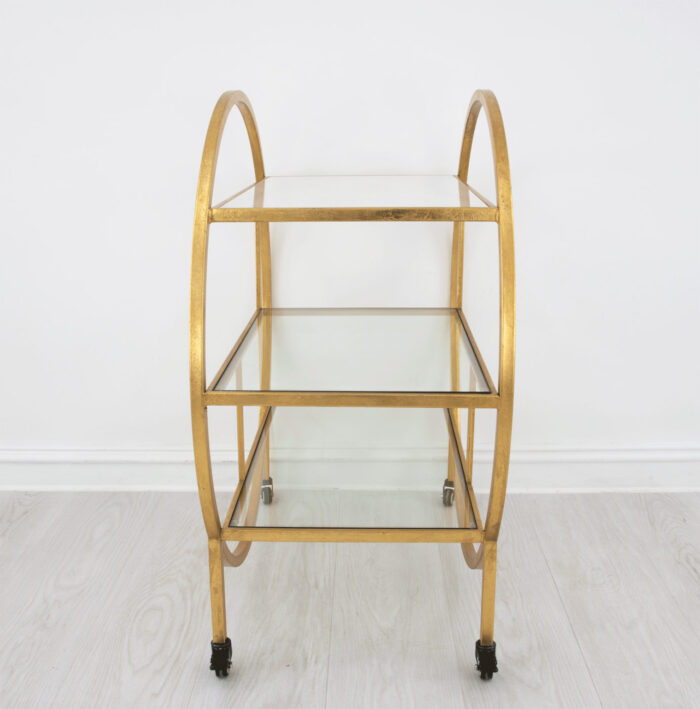 Milo Round Gold Bar Cart - Image 6