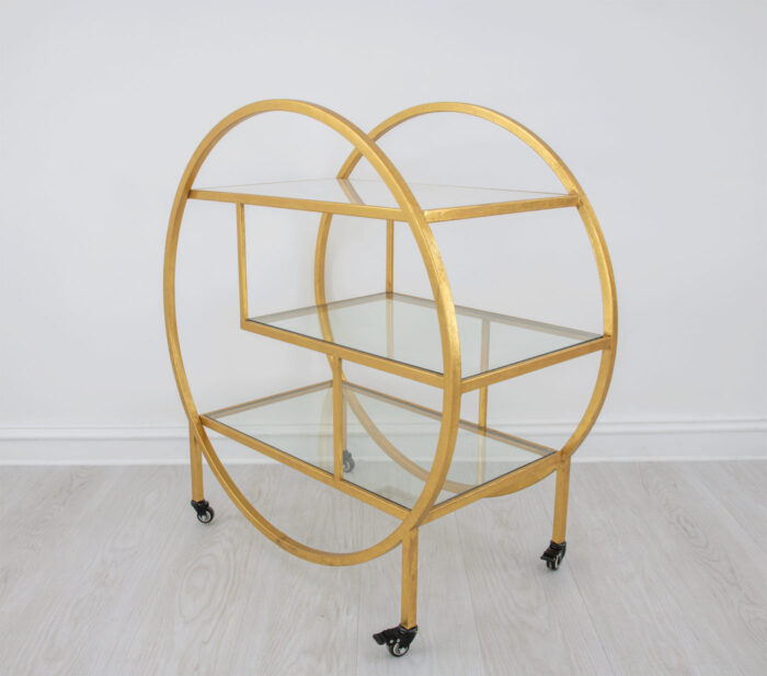 Milo Round Gold Bar Cart - Image 7